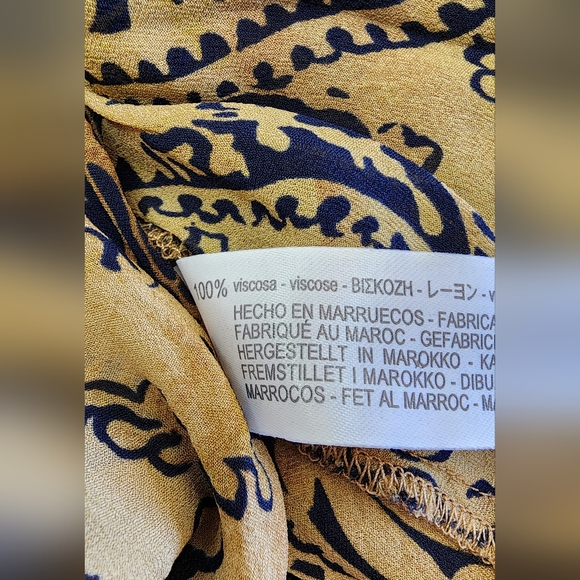 Zara Tan Navy Sheer Fitted Maxi Dress - Picture 14 of 14